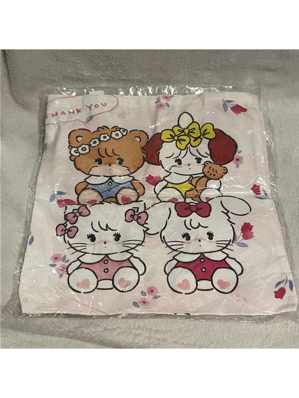 Cute Character Print Cloth Tote Bag
